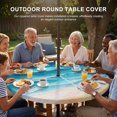 thumbnail image 3 of Round Outdoor Tablecloth with Umbrella Hole and Zipper, Teal Blue Beach Coastal Tablecloth with Elastic Waterproof, Summer Nautical Seaside Ocean Ombre Patio Table Covers for 36" - 44" Pool Tables, 3 of 9