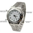 thumbnail image 5 of Talking Watch for Blind, Xshuai Audible Time Stainless Steel Analog Watch, Quartz Movement 40mm Round Dial with Alarm and Hourly Chime, 5 of 6