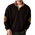 thumbnail image 5 of Sweatshirts for Men 2026 Fall Winter Long Sleeve Casual Stand Collar Patchwork Sweatshirt Mens Pullover Top, 5 of 5