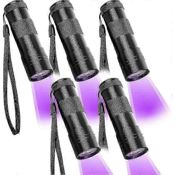 Black Light Uv Flashlight 5 Pack Uv Lamp With 12 Led 395nm Pet Urine Detector Uv Handheld Flashlight For Dried Dog AndUrine Stains (includes 15 A