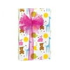 Sunshine Play Teddy Bear Giraffe Baby Birthday / Special Occasion Gift Wrap Wrapping Paper-16ft