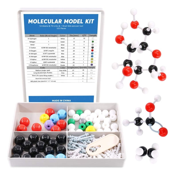 Kit de modelo molecular Swpeet 125 piezas para productos inorgánicos y orgánicos