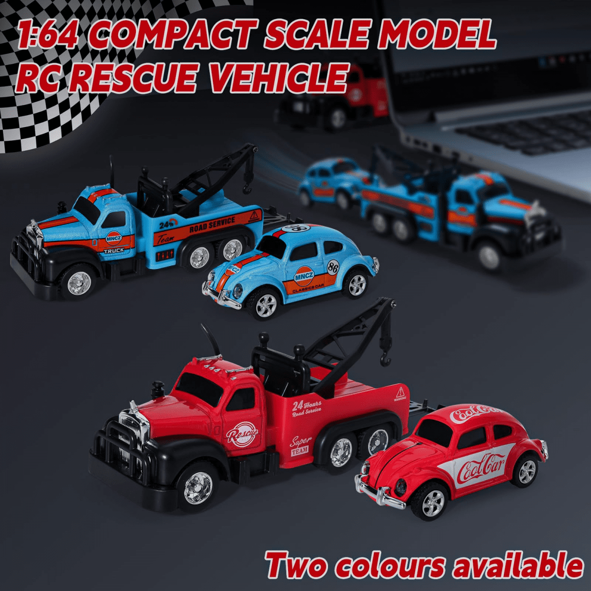 RC Truck with Mini Race Car for Kids, 2.4G Remote Control Car with Lights for Boys Girls Christmas Birthday Gifts