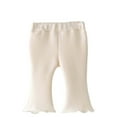 thumbnail image 2 of kakina CMSX Children Infant Girls Ribbed Solid Color Ruffled Pants,Baby Girl Fall Winter Casual Fashion Cotton Leggings Flare Pants Clothes, 2 of 4