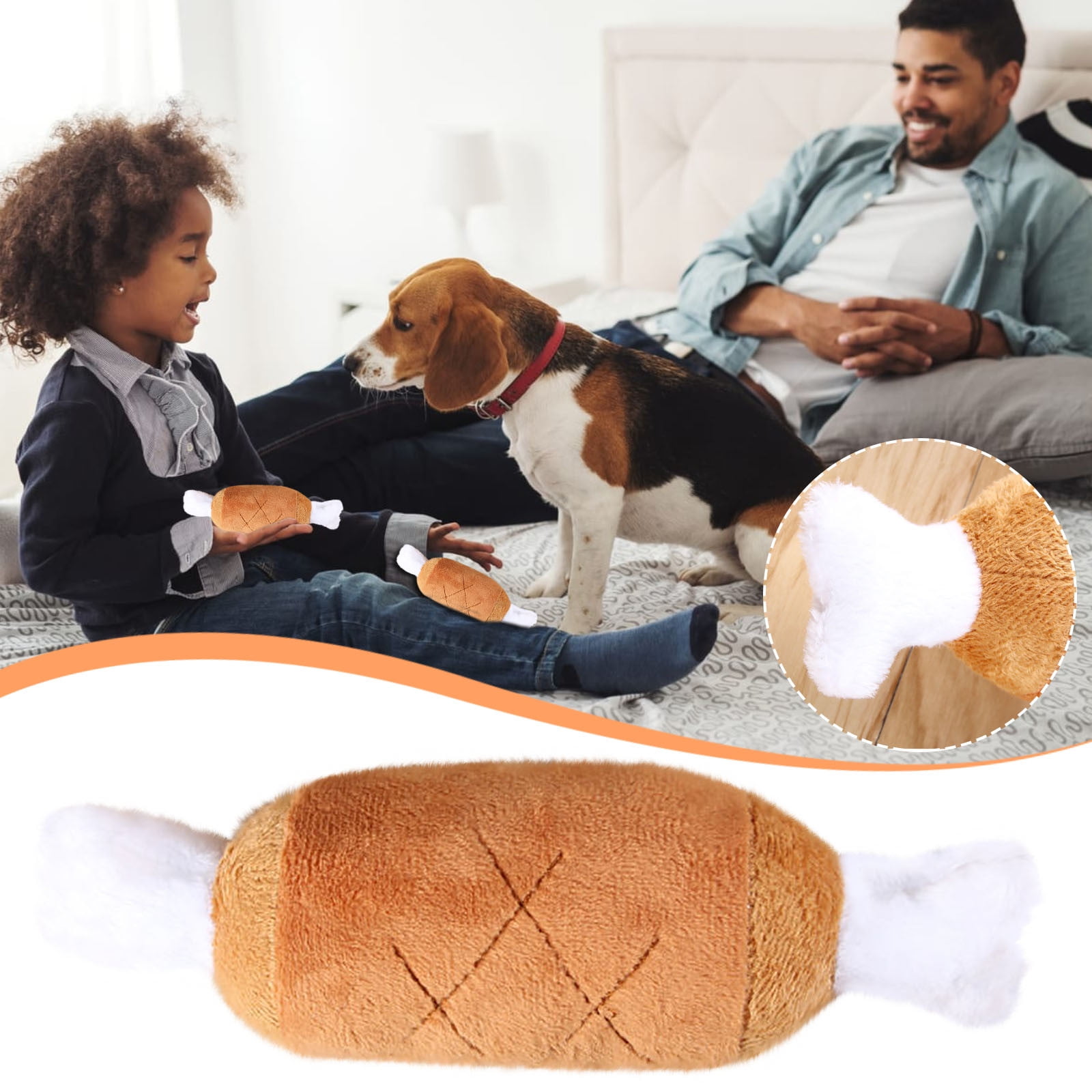 mtvxesu Pet Toys Small Dog Bite-Resistant Chicken Leg Plush Toy Sound Dog Toy Tease Toy Sale