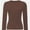 Chocolate, variant on Women's Long Sleeve T-shirts Crew Neck Slim Fit Layered Crop Tops Soft Basic Tee