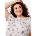 thumbnail image 4 of Joyspun Women's Print Sleepshirt with Pockets, Sizes S/M to 2X/3X, 4 of 5