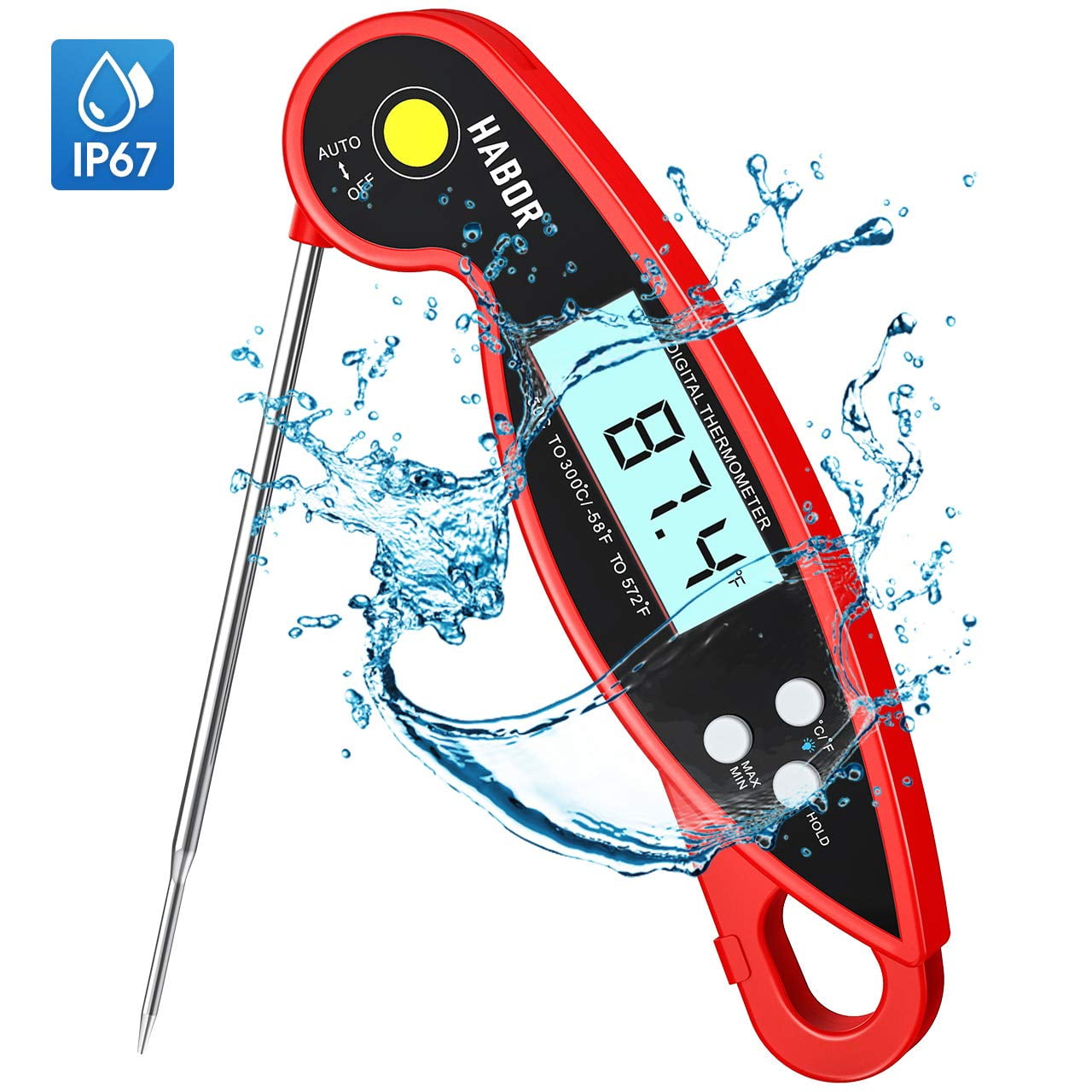 Harbor 192 Meat Thermometer Upgraded Waterproof, 3s Instant Read