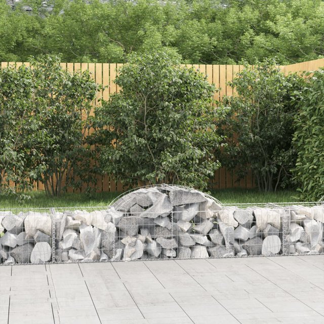 vidaXL Paniers en Gabion Arqués 7 Pcs 200x50x40/60 cm Fer Galvanisé