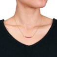 thumbnail image 2 of Miabella 3mm Created Ruby Bead Necklace in Yellow Plated Silver, 2 of 4