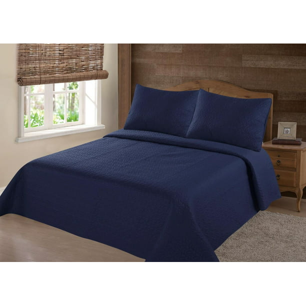 navy blue bedspread double