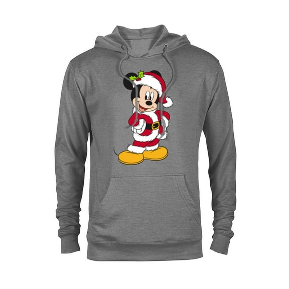 Disney Santa Mickey Mouse Holiday - Pullover Hoodie for Adults -Customized-Graphite Heather