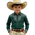 thumbnail image 4 of FINALGANG Boy's Western Cowboy Shirt Printed Long Sleeve Regular Fit Button Down Shirts Boys Western Shirts Kids Cowboy Style Festival Party Tops 6-7 Years, 4 of 4