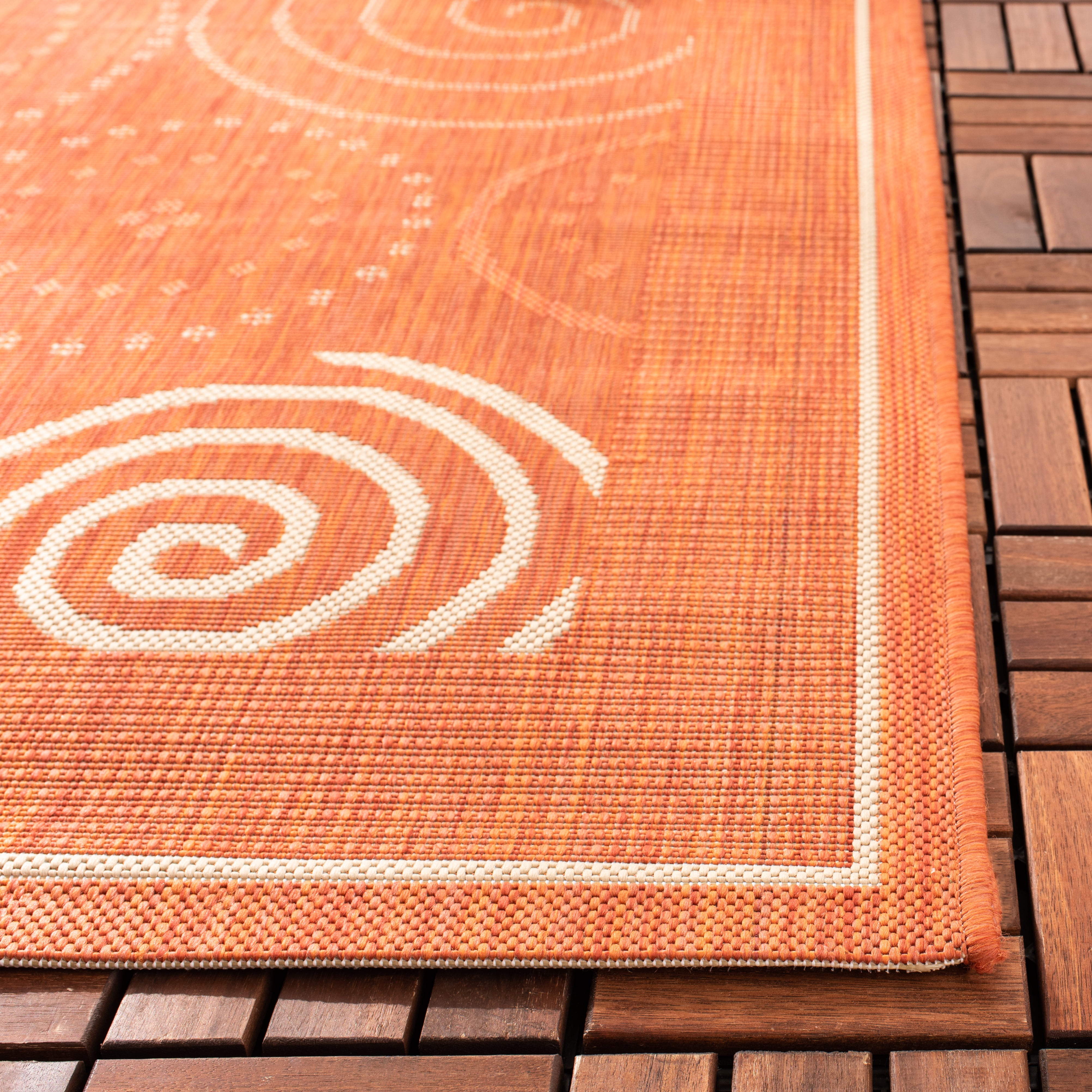 Safavieh Courtyard Hugo Oriental Indoor/Outdoor Area Rug, Terracotta/Natural, 5'3" x 7'7"