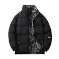 thumbnail image 2 of Axiiglly Jackets for Men Zipper Up Warm Winter Jackets Printed Patchwork Puffer Jacket Outdoor Plus Size Work Coats Casual Comfy Wind Breaker Jackets with Pockets, 2 of 9