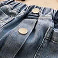 thumbnail image 5 of Paiwinds Girls' Summer Solid Color A-Line Denim Mini Skirt with Elastic Waist, Soft Denim for Casual Everyday, 5 of 7