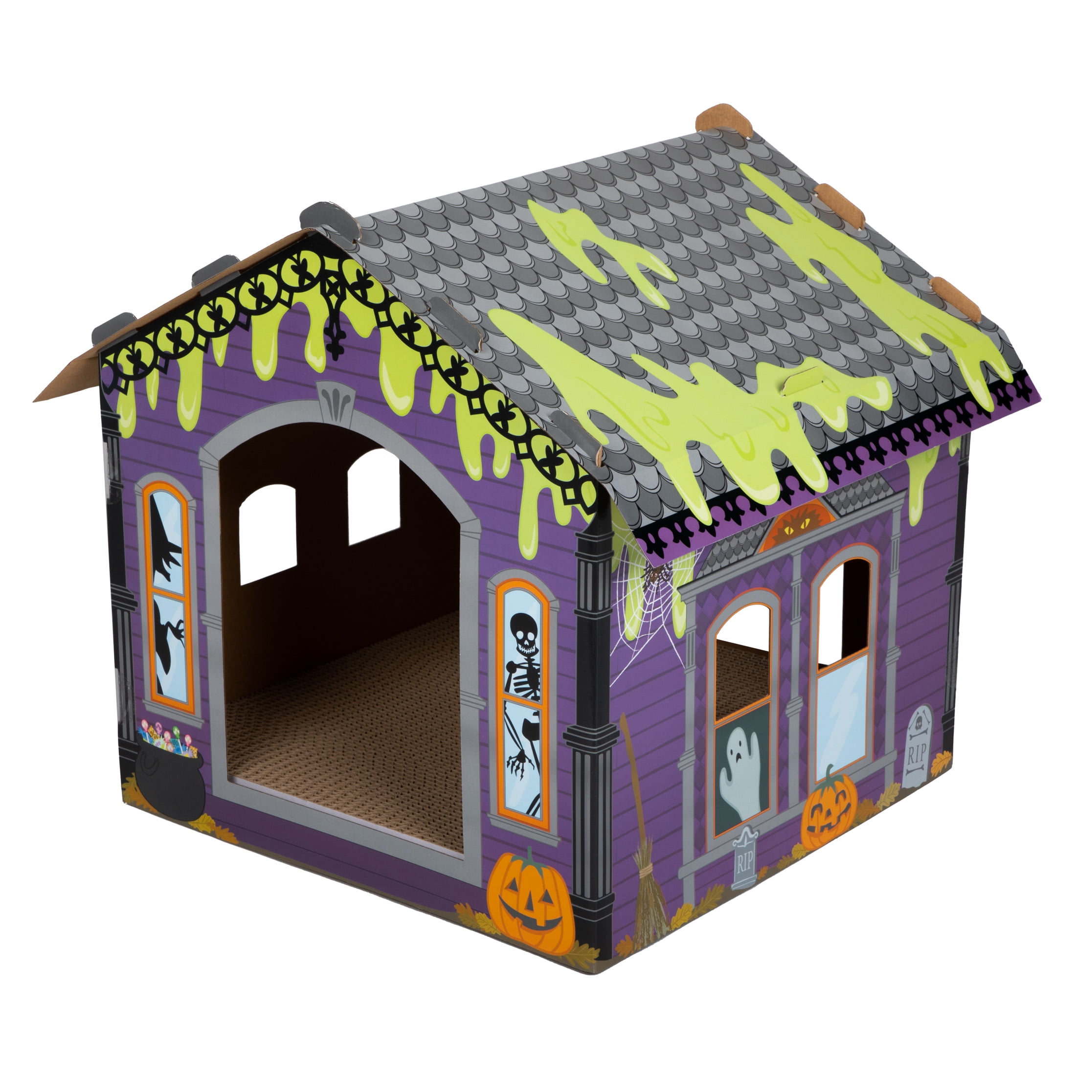 Kitty City 15" Halloween Victorian Cat Scratch House, Kittens, Cats