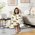 thumbnail image 4 of Wearable Blanket,Cartoon Construction Vehicles Cranes Hooded Wearable Flannel Blanket for Adults & Teens,Winter Poncho Shawl Wrap Cape Cozy Anti-Pill,50"x60", 4 of 5