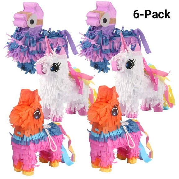 Every Moment Counts 6Pcs Mini Donkey Pinata - Bulk 6 Pack for Party Supplies, Cinco de Mayo Decor, Birthday Favors