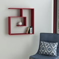 thumbnail image 2 of Ada Home Decor Furniture 29.53" 2 Tier Burgundy Woodstock Modern Wall Shelf, 2 of 3