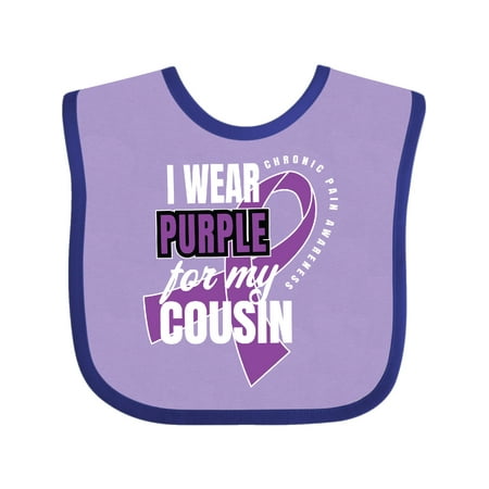 

Inktastic Chronic Pain I Wear Purple For My Cousin Gift Baby Boy or Baby Girl Bib