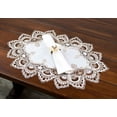 thumbnail image 3 of Cocoa Earth Tone and White Jacquard Placemat / Doily (14" x 21"), 3 of 4