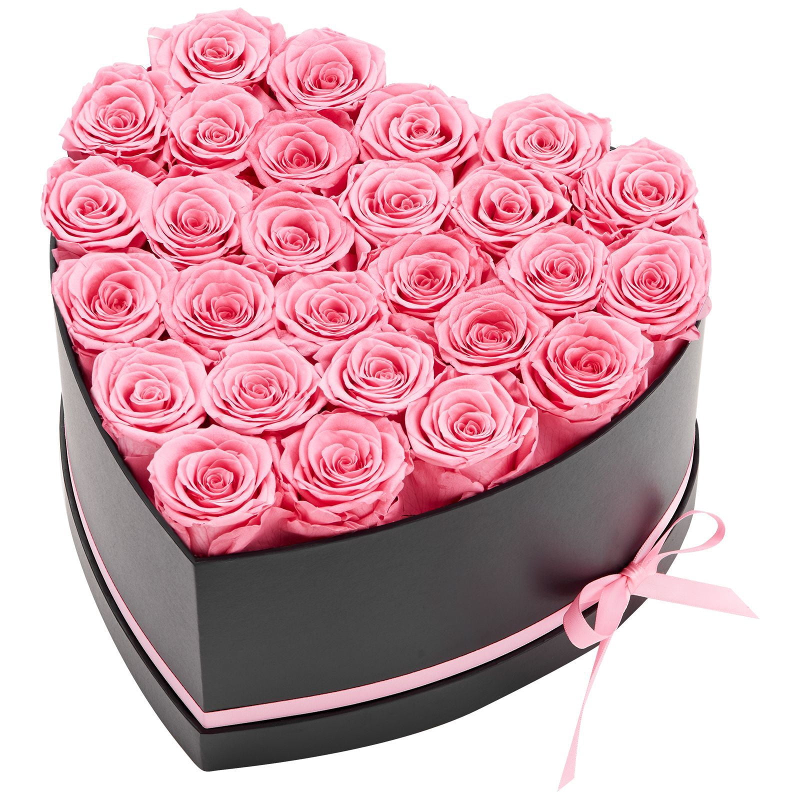 Preserved Roses 27 Real Roses in Heart Box, Lasts Up to 3 Years, No Watering Needed, Light Rose Fragrance, Romantic Gift for Valentine's Day Birthday Christmas