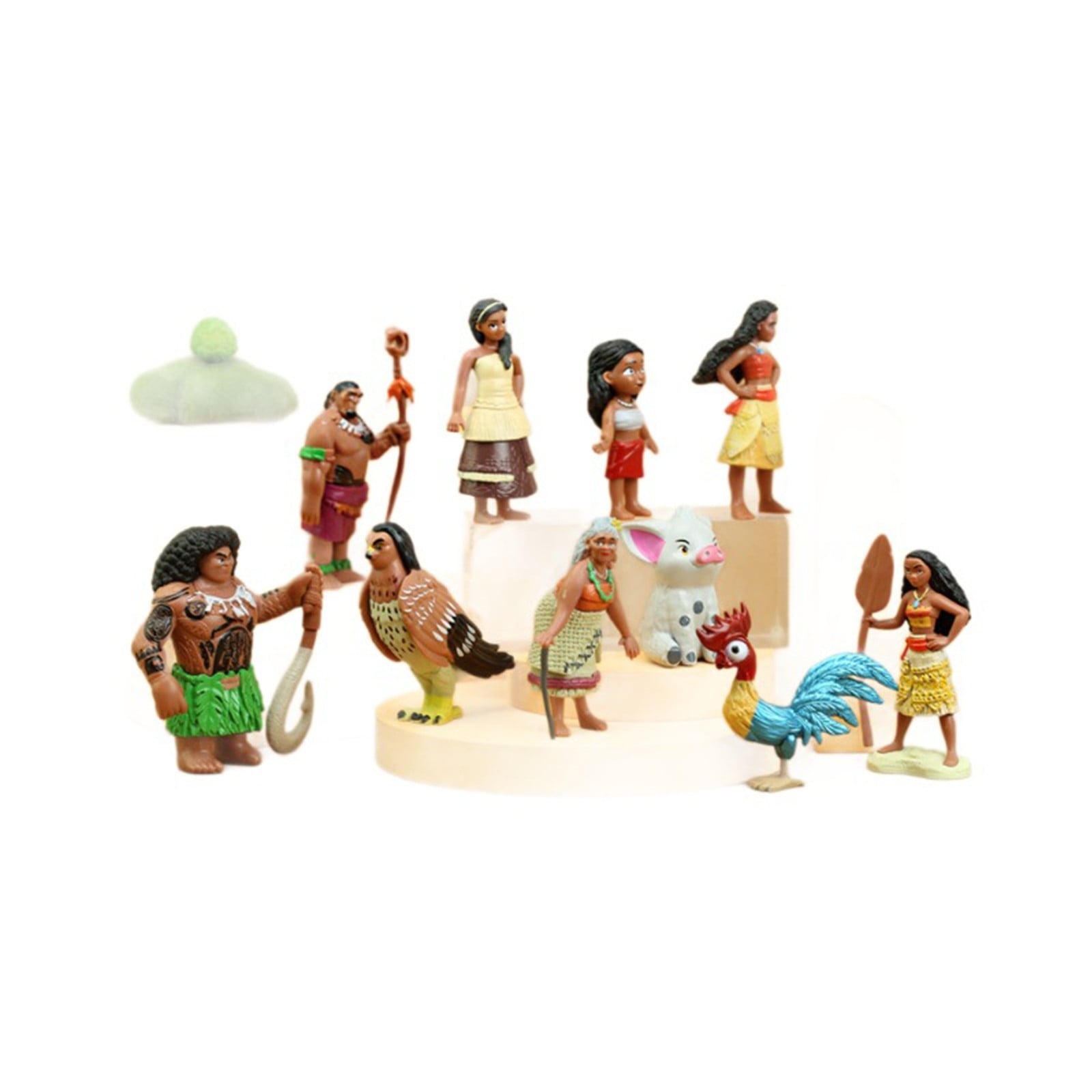 NIB Disney Moana Deluxe Figurine Figure 10 pieces Play Toy