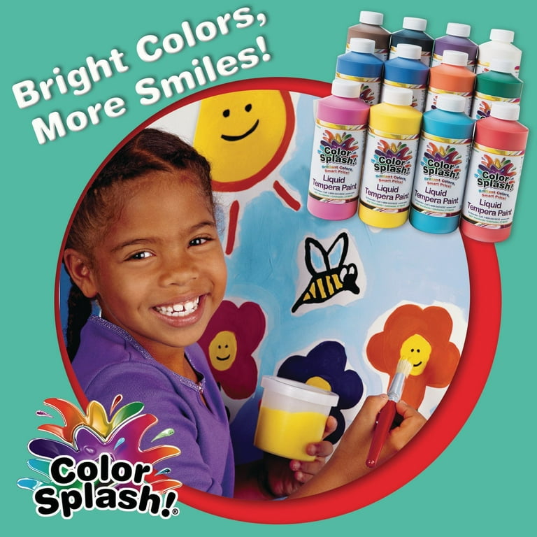 S&S Worldwide Color Splash! Liquid Tempera Bulk Paint, Primary Colors &  White, 4 Paint Pumps, 128oz (Gallon) Bottles, Arts & Crafts, School, Camp