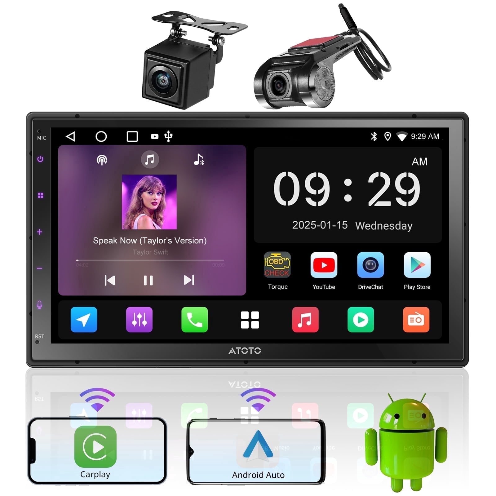 ATOTO S8 Premium 10.1 inch Touchscreen Car Stereo, Wireless Apple