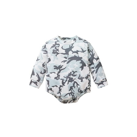 

Bagilaanoe Newborn Baby Girl Boy Rompers Camouflage Long Sleeve Bodysuit 6M 12M 18M 24M Infant One Piece Jumpsuit