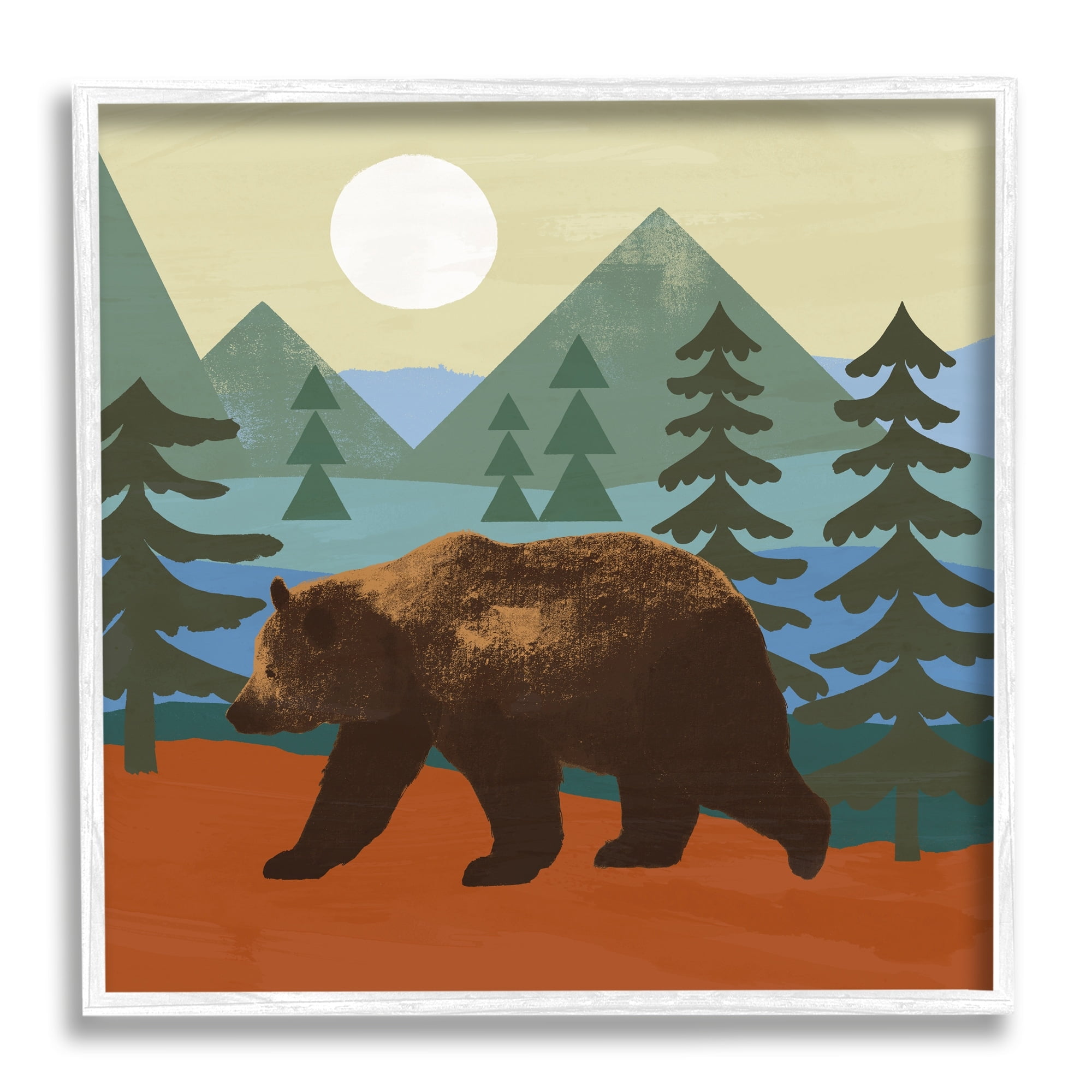 Stupell Industries Brown Bear Nature Woodlands Sunshine Camp, 24 x 24, Design by Victoria Barnes
