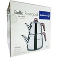 thumbnail image 4 of Korkmaz Bella A045-01 Stainless Steel Turkish Tea Pot Set with Bakelite Handles for Stovetop, Rose Gold, 3 Pcs, 1.05 qt and 2.11 qt, 4 of 4