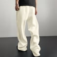 thumbnail image 4 of Domuza Sweatpants for Men Elastic Waist Wide Leg Sweatpants Classic Baggy Big and Tall Workout Pants with Pockets Khaki M, 4 of 6