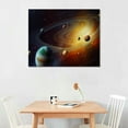 thumbnail image 2 of JEUXUS Framed Cool Space Theme Galaxy Astronomy Canvas Wall Art Universe Solar System Poster Planets Decor For Kids Living Room Bedroom Home Office Artwork Gift Ready To Hang(20x16 Inches), 2 of 4