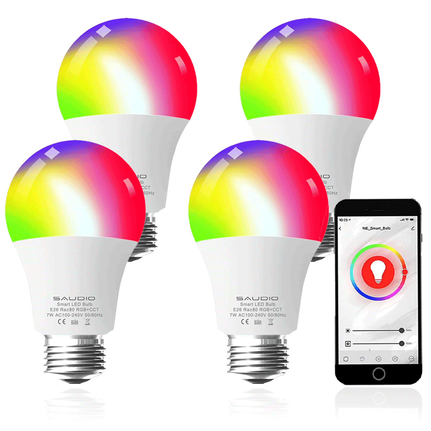 Google Home and Alexa Color Change Dimmable Smart WIFI Light Bulb 