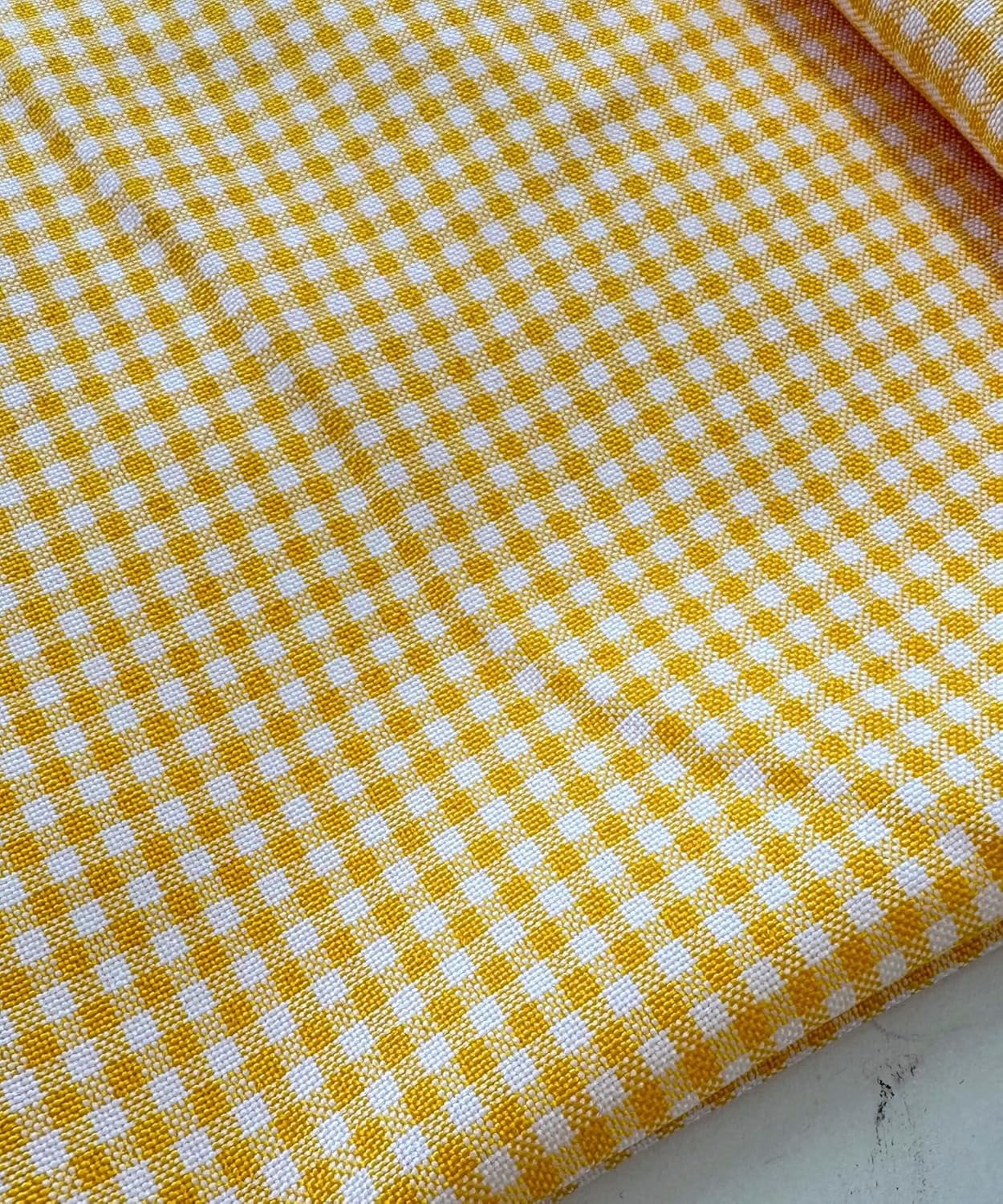 Gingham Checked Fabric by The Yard – 1/8” Poly Cotton Poplin, 60” Wide – Checkered Fabric for Tablecloths, Dresses, Curtains, Crafts – Multiple Colors – Sew The Trend (1 Yard, Gold)