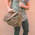 thumbnail image 6 of Canvas Vintage Messenger Bag Shoulder bag Leather Large Travel Crossbody bags for men women, 6 of 7