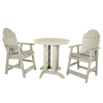 Highwood's 36" Round 3-pc Hamilton Dining Set - Counter Height, Outdoor, Eco-friendly, Synthetic Wood