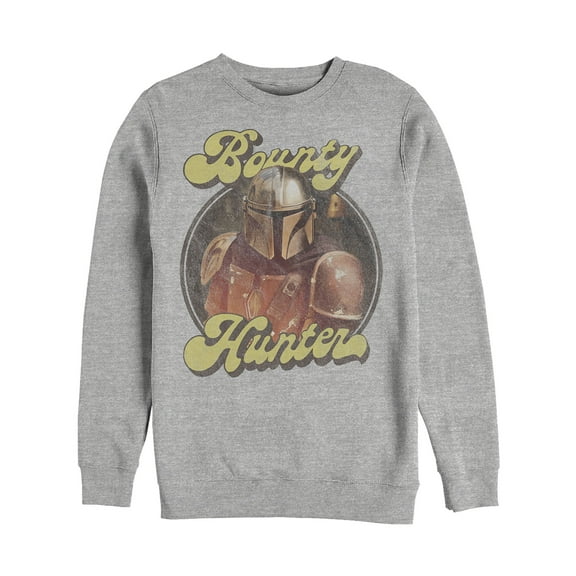 Men's Star Wars: The Mandalorian Retro Bounty Hunter  Sweatshirt Athletic Heather Large