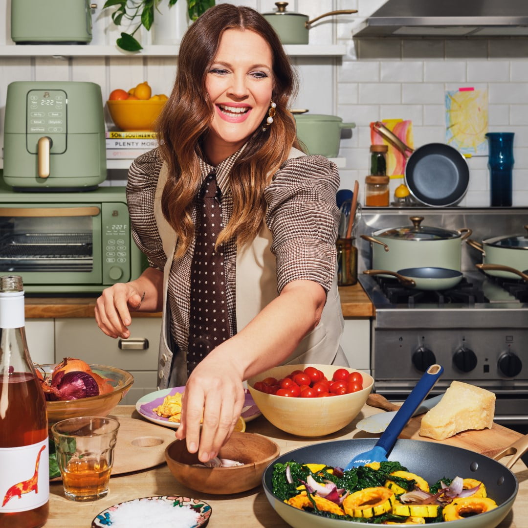 Drew Barrymore's cookware line at Walmart just released a gorgeous color  for the holidays — and some of it's already on sale