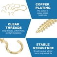 thumbnail image 3 of Uxcell Ceiling Hooks for Hanging Plants Copper Plating Metal Screw-in Ceiling Cup Hooks Self-Tapping Screw Eye Bolt 1.5 Inch, 3 of 6