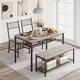 thumbnail image 3 of Dining mesa set para 4 - kitchen mesa con 2 sillas y almacenamiento bench, 47.2 - pulgada rectangular mesa con wine rack, perfect para small space apartments (rustic gray), 3 of 8
