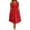 Red, variant on Plus Size Women Sleeveless V‑Neck Relaxed Swing Midi Dress Multi‑Layer Frill Hem Cotton Rayon Spandex Blend Soft Airy Summer Beach Sundress Everyday Wear Army Green S