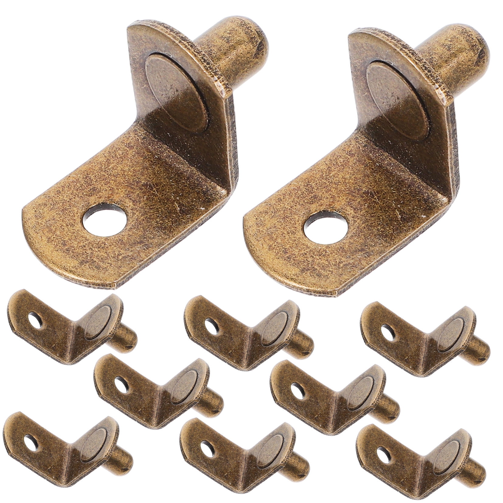 Masteelf 100pcs Retro Iron Shelf Support Pegs With Holes L-Shaped Brackets For Furniture Cabinet And Closet Shelves Iron Shelf Pegs For Kitchen And Bookcase