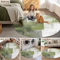 thumbnail image 5 of Sage Green Ombre Large Round Rug 8 FT, Non Slip Living Room Area Carpet, Vintage Shabby Abstract Plaid Art Washable Soft Circle Rug Non-Shedding Floor Carpet for Bedroom Office Dining Room, 5 of 9