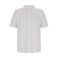 thumbnail image 3 of ZCFZJW Men's Casual Button Down Shirts Short Sleeve Summer Beach Shirt Fashion Textured Shirts Big and Tall Regular Fit Comfy Holiday Tees Tops White XXXL, 3 of 5