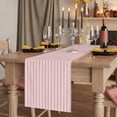 thumbnail image 2 of Pink Striped 90 Inch Table Runner, Modern Simple Farmhouse Beige Vintage Farmhouse Dresser Scarf Cotton & Linen Tablerunner for Dining/Kitchen Island/Holiday Party Décor 13" x 90", 2 of 9