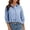 A582 Blue, variant on Womens Gingham Check Ruffle Hem Blouse Three Quarter Sleeve Plaid Peplum Shirt Button Down Classic Casual Office Work Elegant Preppy Summer Fall Fashion Apparel Tops