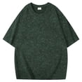 thumbnail image 2 of TANGQIOP Short Sleeve T-Shirts for Men Plus Size Heavyweight Loose Cotton Batik Washed Vintage Crew Neck Quick Dry Breathable Dark Green XXL, 2 of 4